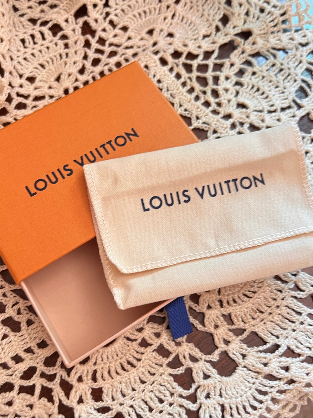 Authentic Louis Vuitton Empty Extra Small Gift Box 5 1/4” X 3.5” Dust Bag